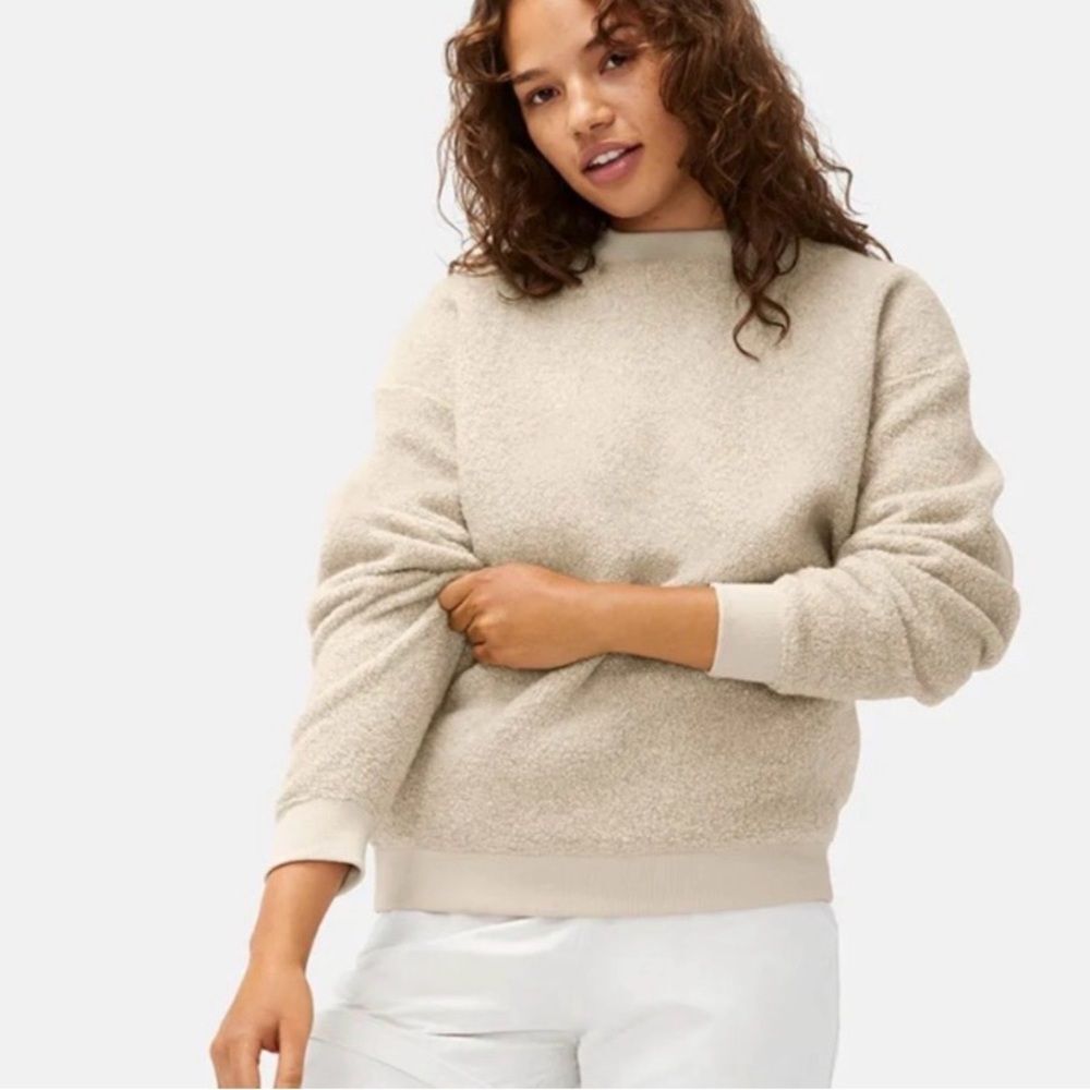 Outdoor Voices Oatmeal MegaFleece Wool Blend Crewneck Sweater Size Extra Small